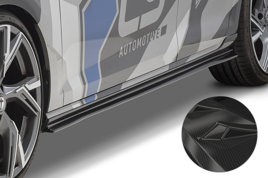 CSR Seitenschweller mit ABE für VW Golf 7 (Typ AU) SS461-C Carbon Look Hochglanz (keine Lackierung erforderlich)