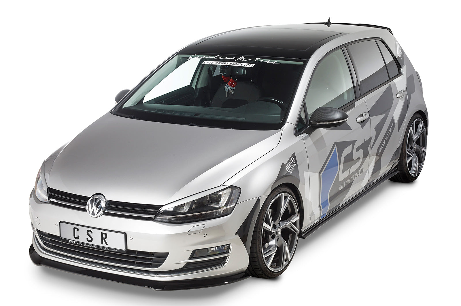 CSR Seitenschweller mit ABE für VW Golf 7 (Typ AU) SS461-G Glossy schwarz Hochglanz (keine Lackierung erforderlich)