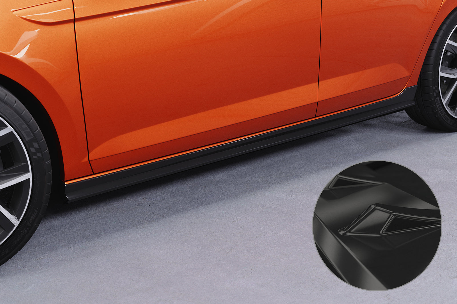 CSR Seitenschweller mit ABE für VW Polo VI 2G Typ AW SS462-G Glossy schwarz Hochglanz (keine Lackierung erforderlich)