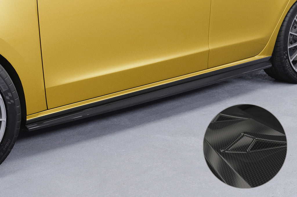 CSR Seitenschweller mit ABE für VW up!, Seat Mii, Skoda Citigo SS463-C Carbon Look Hochglanz (keine Lackierung erforderlich)
