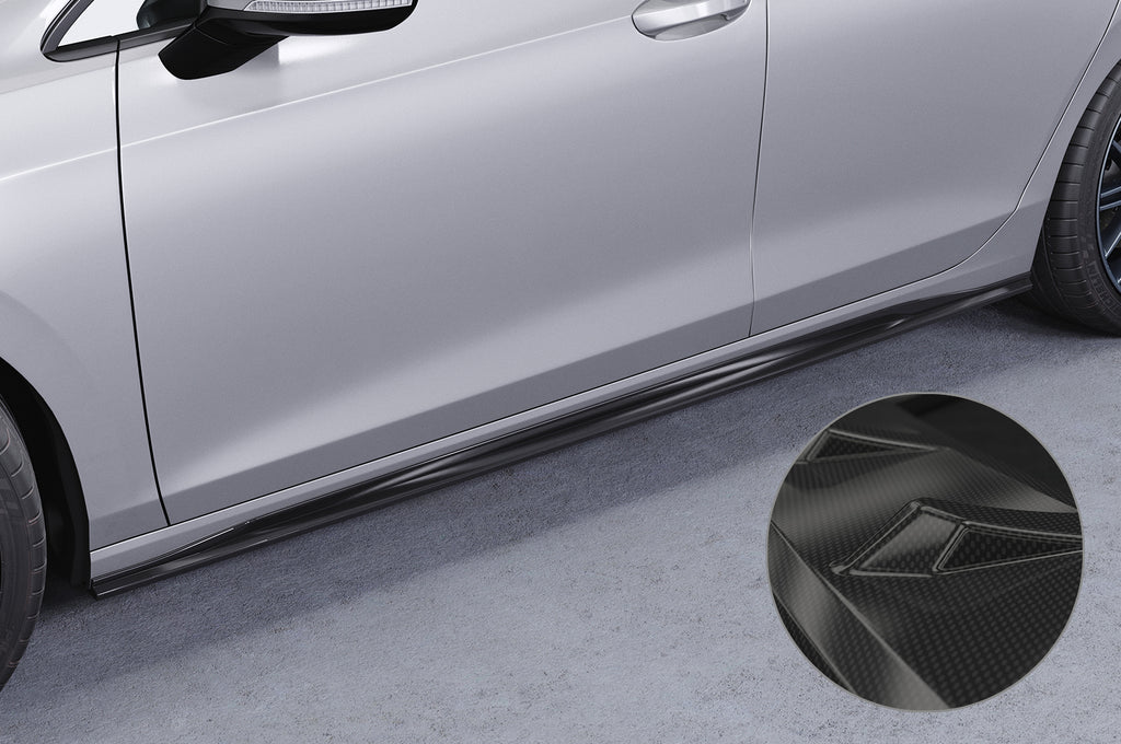 CSR Seitenschweller mit ABE für VW Golf 8 (Typ CD) SS467-C Carbon Look Hochglanz (keine Lackierung erforderlich)