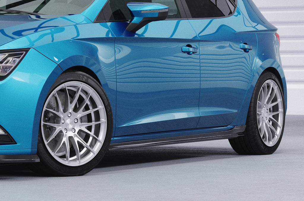 CSR Seitenschweller mit ABE für Seat Leon 3 (Typ 5F) ST / 5-Türer SS468-G Glossy schwarz Hochglanz (keine Lackierung erforderlich)