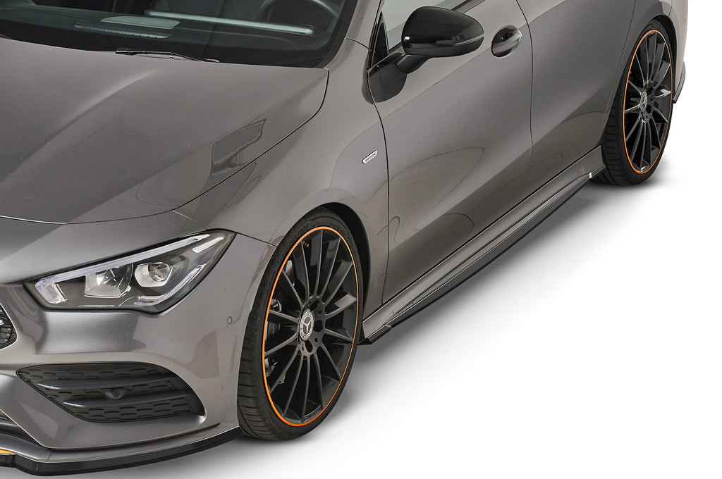 CSR Seitenschweller mit ABE für Mercedes-Benz CLA C118 / X118 AMG-Line SS470-G Glossy schwarz Hochglanz (keine Lackierung erforderlich)