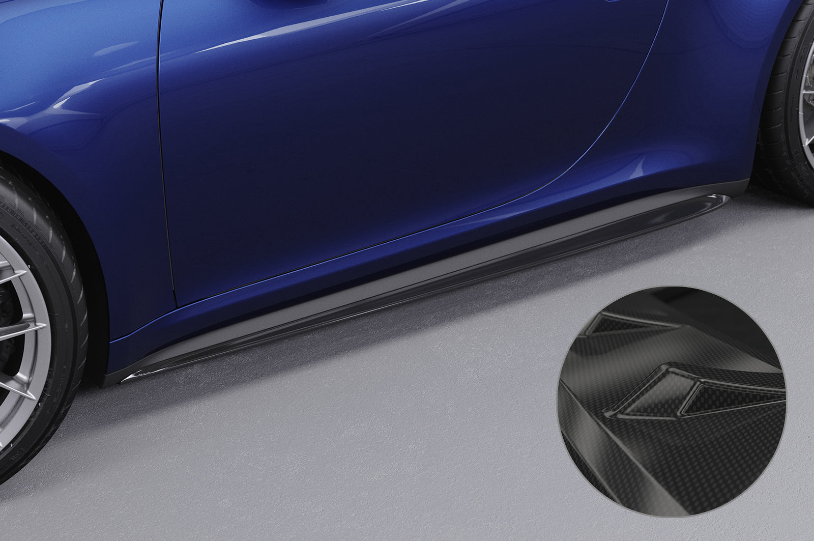 CSR Seitenschweller mit ABE für Porsche 911/992 SS471-C Carbon Look Hochglanz (keine Lackierung erforderlich)