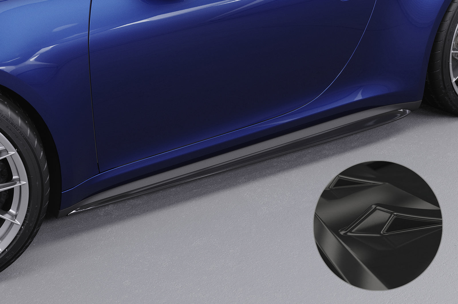 CSR Seitenschweller mit ABE für Porsche 911/992 SS471-G Glossy schwarz Hochglanz (keine Lackierung erforderlich)