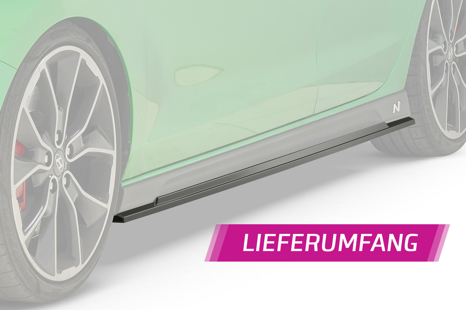 CSR Seitenschweller mit ABE für Hyundai I30 N (PD) SS473-S Strukturiert schwarz matt (keine Lackierung erforderlich)