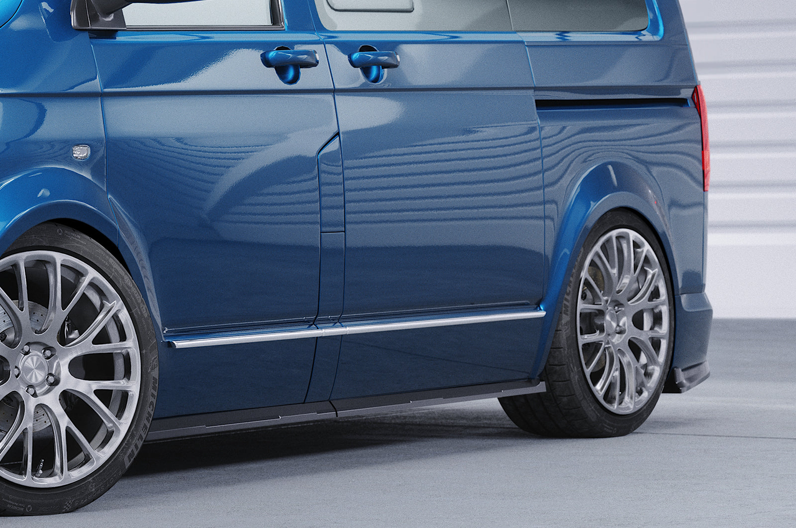 CSR Seitenschweller mit ABE für VW T5 / T6 / T6.1 Bus SS476-S Strukturiert schwarz matt (keine Lackierung erforderlich)