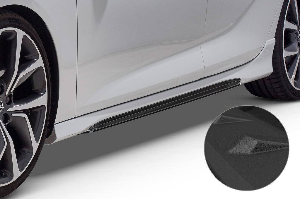 CSR Seitenschweller mit ABE für Opel Insignia B GSI / GS Line Plus SS477-S Strukturiert schwarz matt (keine Lackierung erforderlich)