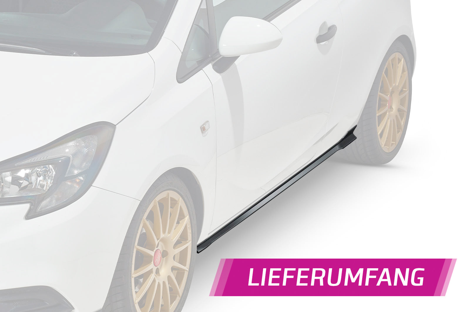 CSR Seitenschweller mit ABE für Opel Corsa E 3-Türer SS479-C Carbon Look Hochglanz (keine Lackierung erforderlich)