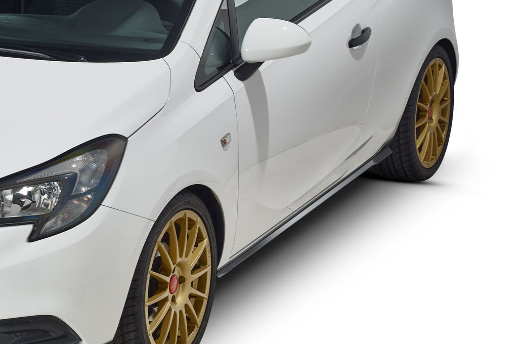 CSR Seitenschweller mit ABE für Opel Corsa E 3-Türer SS479-G Glossy schwarz Hochglanz (keine Lackierung erforderlich)