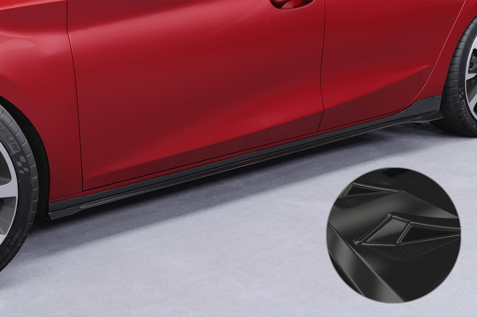 CSR Seitenschweller mit ABE für Seat/Cupra Leon 4 (Typ KL) SS480-G Glossy schwarz Hochglanz (keine Lackierung erforderlich)