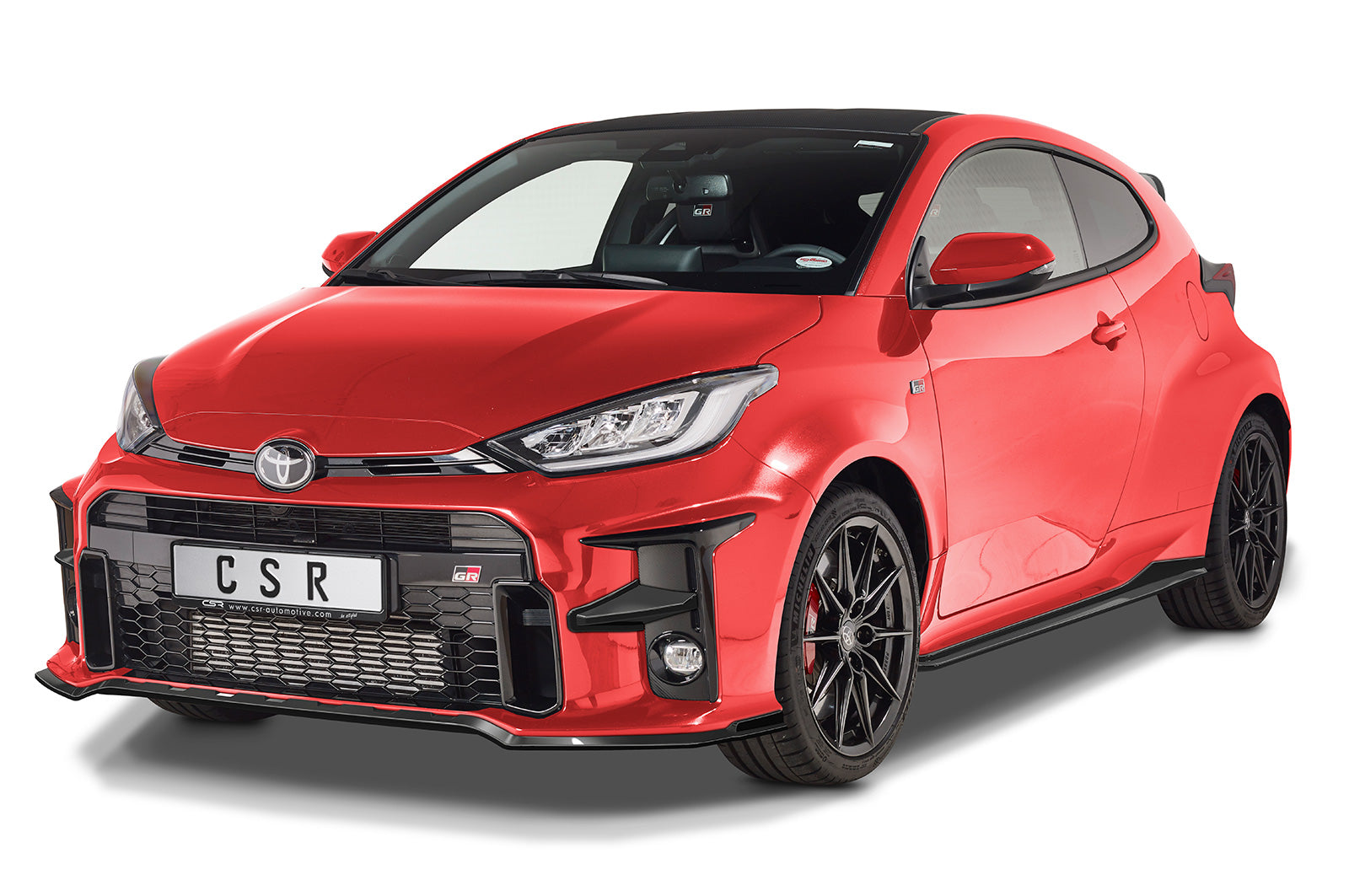 CSR Seitenschweller mit ABE für Toyota GR Yaris (XP21) SS481-C Carbon Look Hochglanz (keine Lackierung erforderlich)