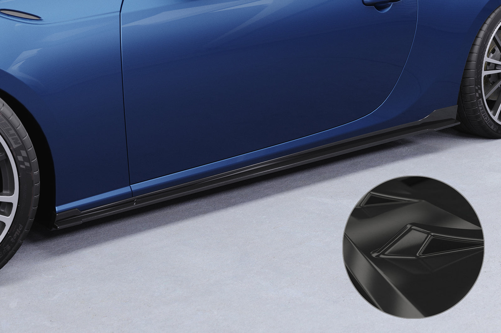 CSR Seitenschweller mit ABE für Toyota GT86 (ZN6) SS482-G Glossy schwarz Hochglanz (keine Lackierung erforderlich)