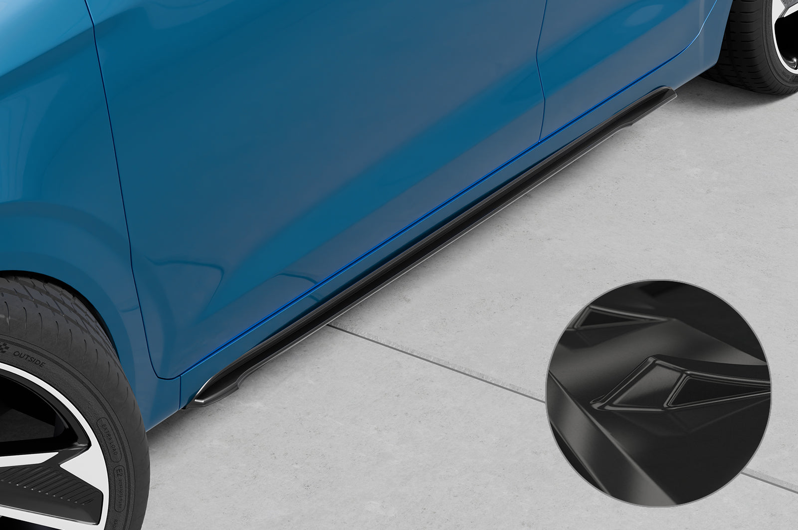 CSR Seitenschweller mit ABE für Hyundai i10 (3. Generation) SS483-G Glossy schwarz Hochglanz (keine Lackierung erforderlich)