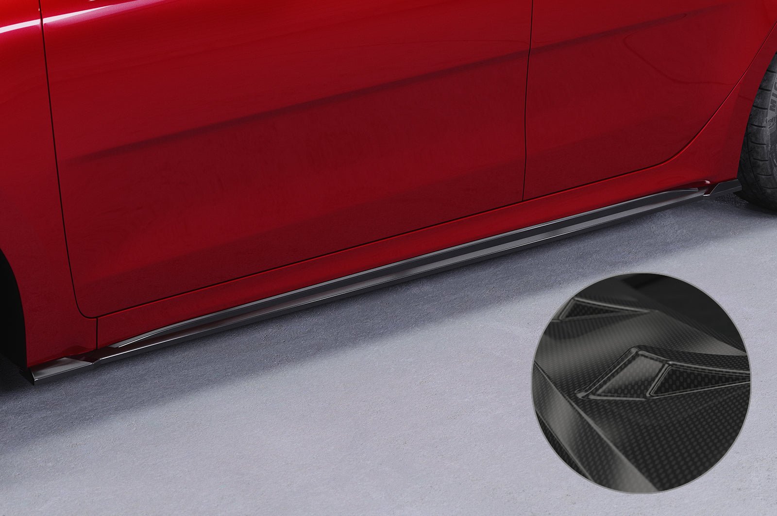 CSR Seitenschweller mit ABE für Kia Rio (YB) SS485-C Carbon Look Hochglanz (keine Lackierung erforderlich)