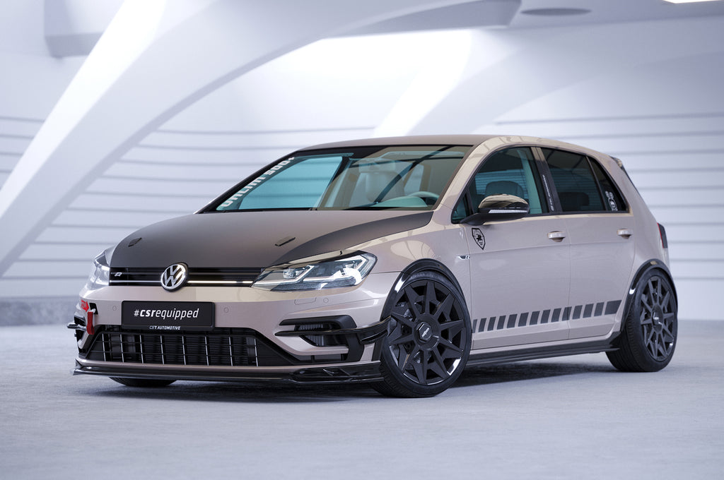 CSR Seitenschweller mit ABE für VW Golf 7 (Typ AU) SS487-C Carbon Look Hochglanz (keine Lackierung erforderlich)