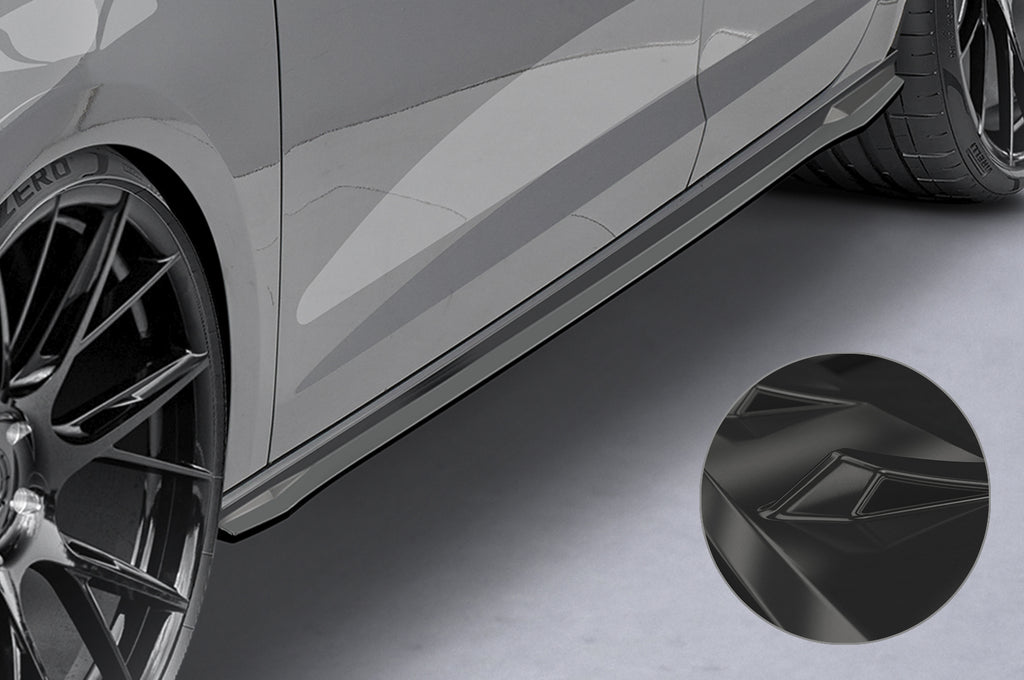 CSR Seitenschweller mit ABE für Seat Leon 3 (Typ 5F) Cupra/FR SS488-G Glossy schwarz Hochglanz (keine Lackierung erforderlich)
