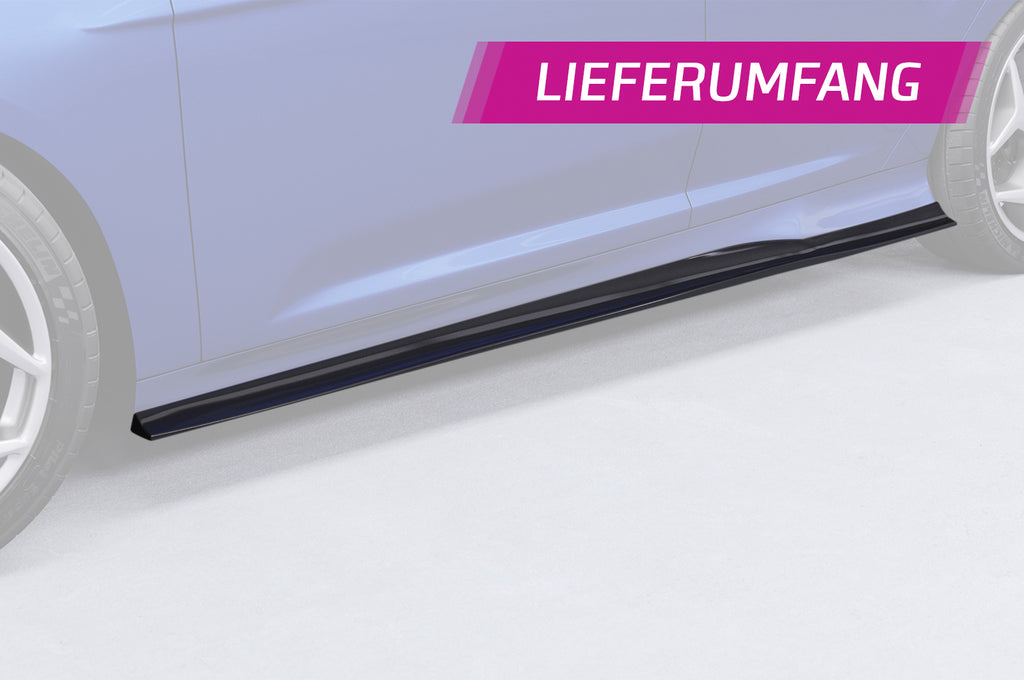 CSR Seitenschweller mit ABE für Ford Focus MK3 ST/ST-Line SS489-G Glossy schwarz Hochglanz (keine Lackierung erforderlich)