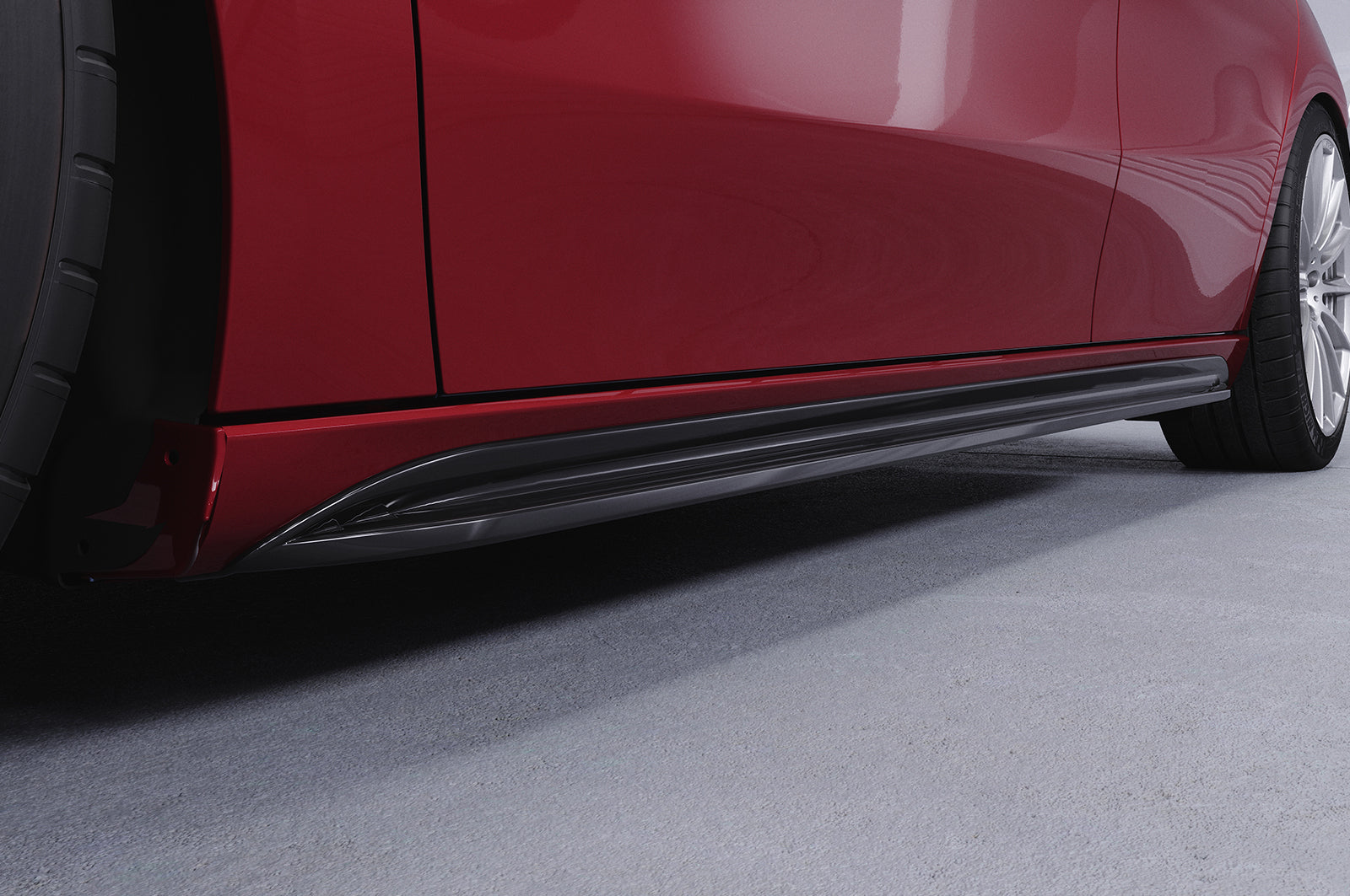CSR Seitenschweller mit ABE für Mercedes-Benz A-Klasse (W177) SS490-S Strukturiert schwarz matt (keine Lackierung erforderlich)