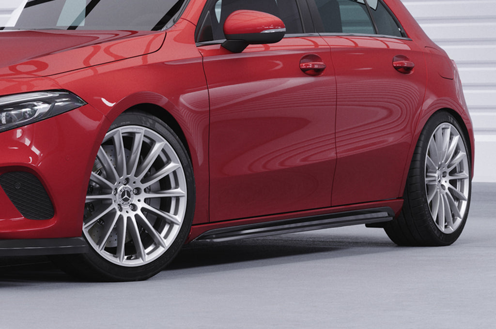 CSR Seitenschweller mit ABE für Mercedes-Benz A-Klasse (W177) SS490-C Carbon Look Hochglanz (keine Lackierung erforderlich)