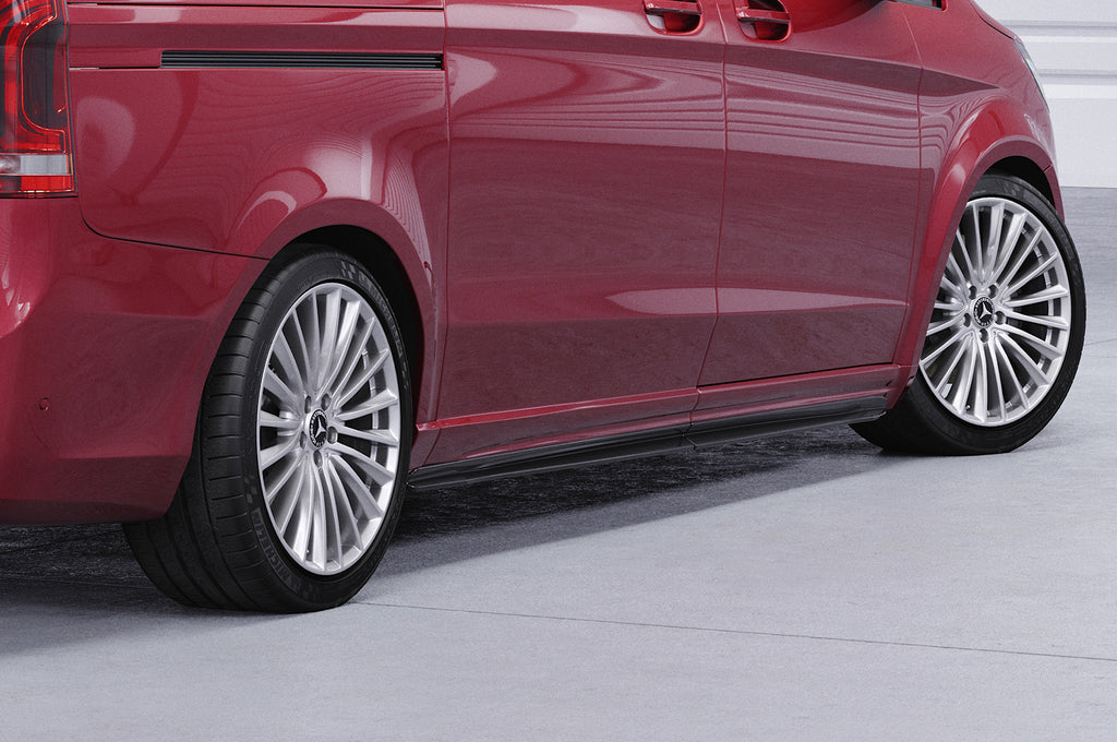 CSR Seitenschweller mit ABE für Mercedes-Benz V-Klasse 447 AMG-Line SS491-G Glossy schwarz Hochglanz (keine Lackierung erforderlich)