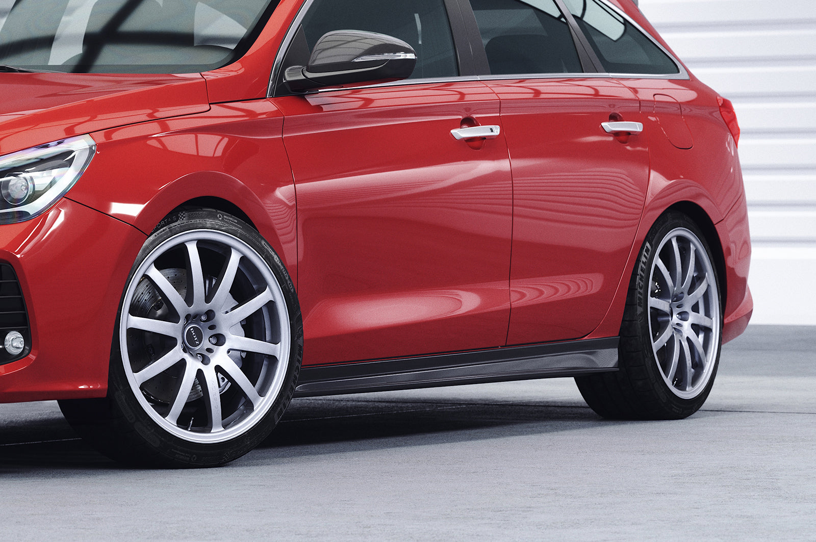 CSR Seitenschweller mit ABE für Hyundai I30 (PD) SS502-G Glossy schwarz Hochglanz (keine Lackierung erforderlich)