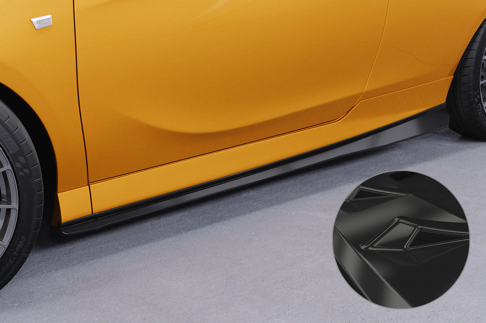 CSR Seitenschweller mit ABE für Opel Corsa E OPC SS507-G Glossy schwarz Hochglanz (keine Lackierung erforderlich)