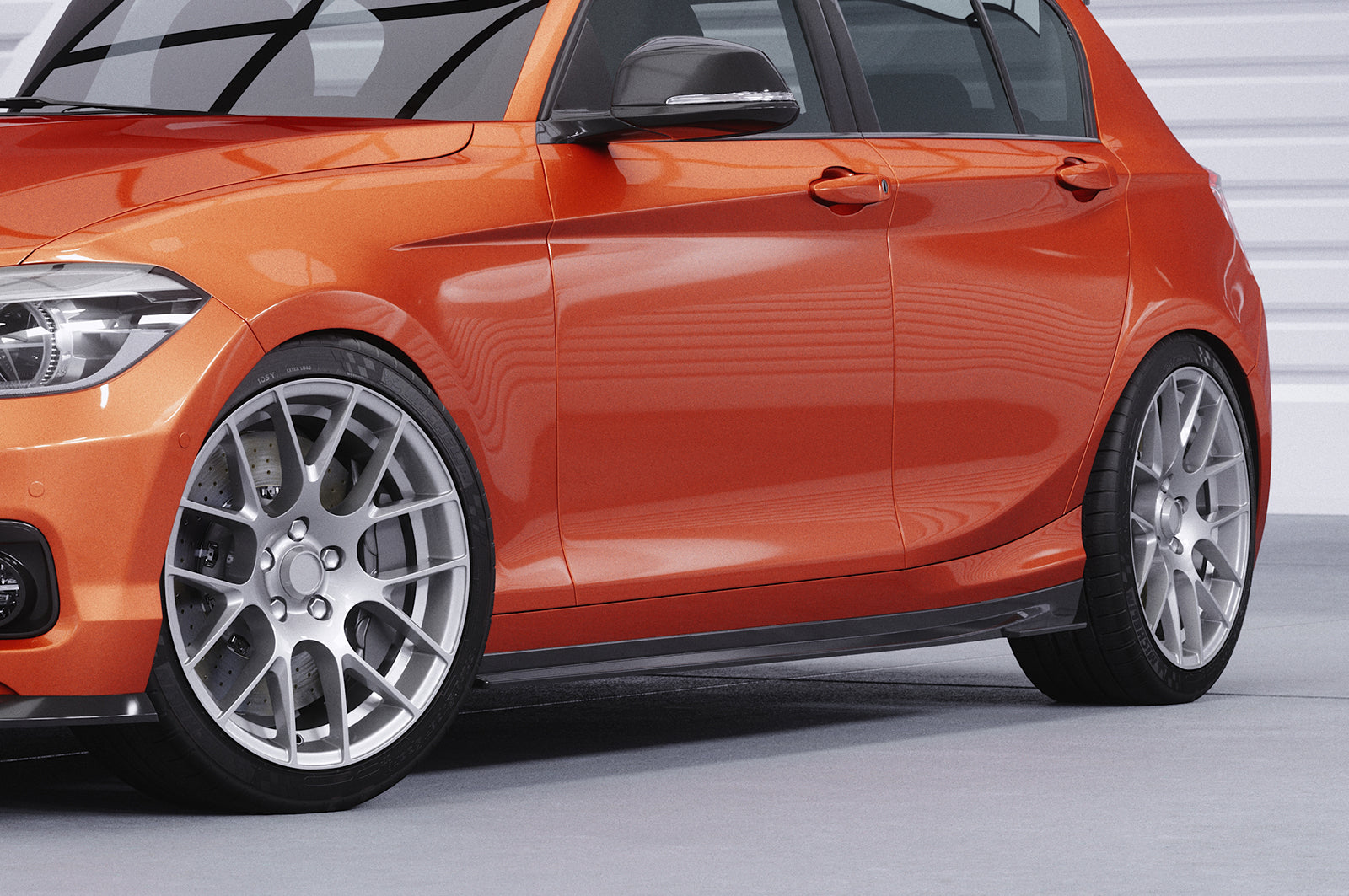 CSR Seitenschweller mit ABE für BMW 1er F20 / F21 SS510-G Glossy schwarz Hochglanz (keine Lackierung erforderlich)