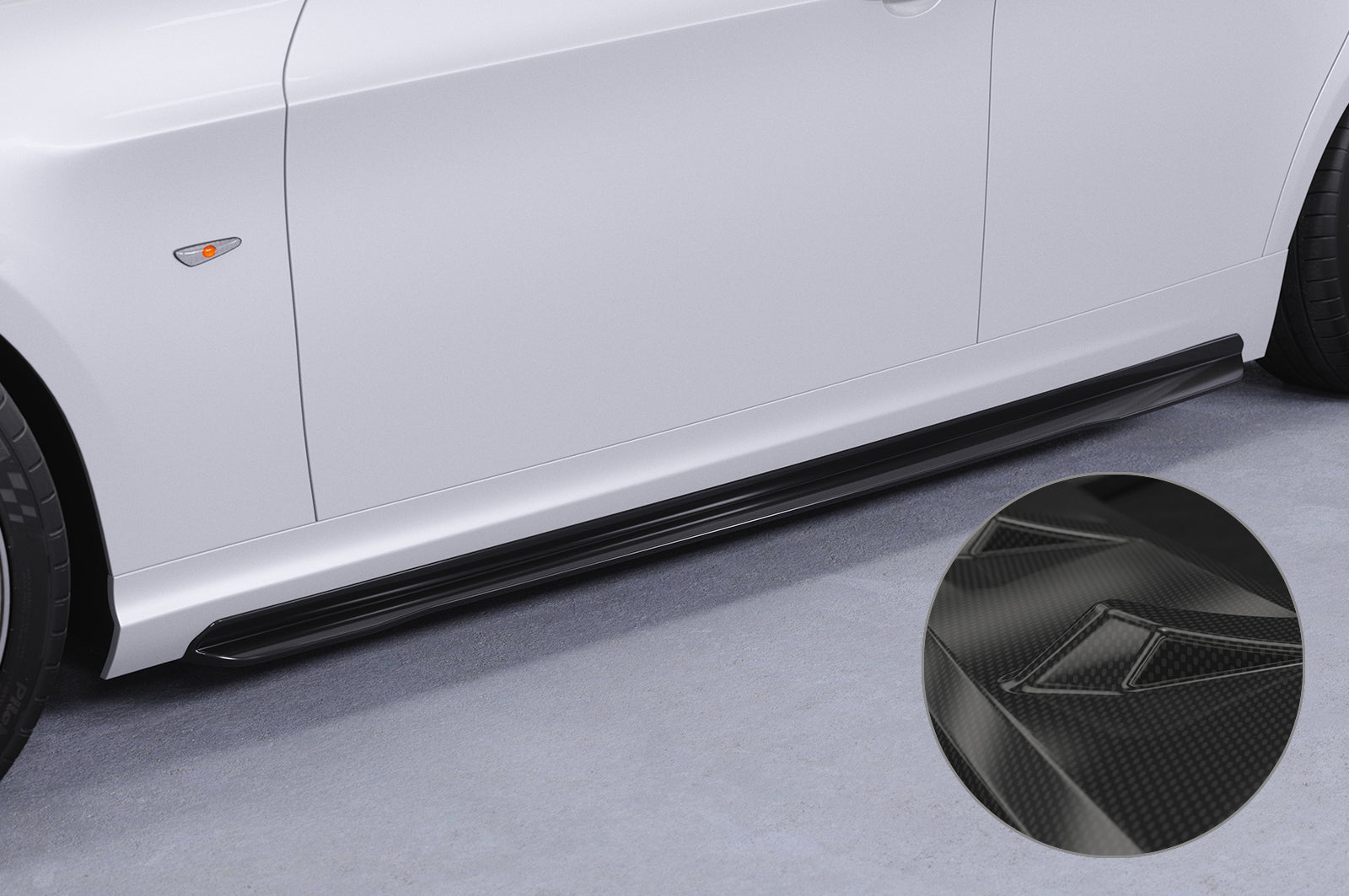 CSR Seitenschweller mit ABE für BMW 3er E90 / E91 SS513-C Carbon Look Hochglanz (keine Lackierung erforderlich)