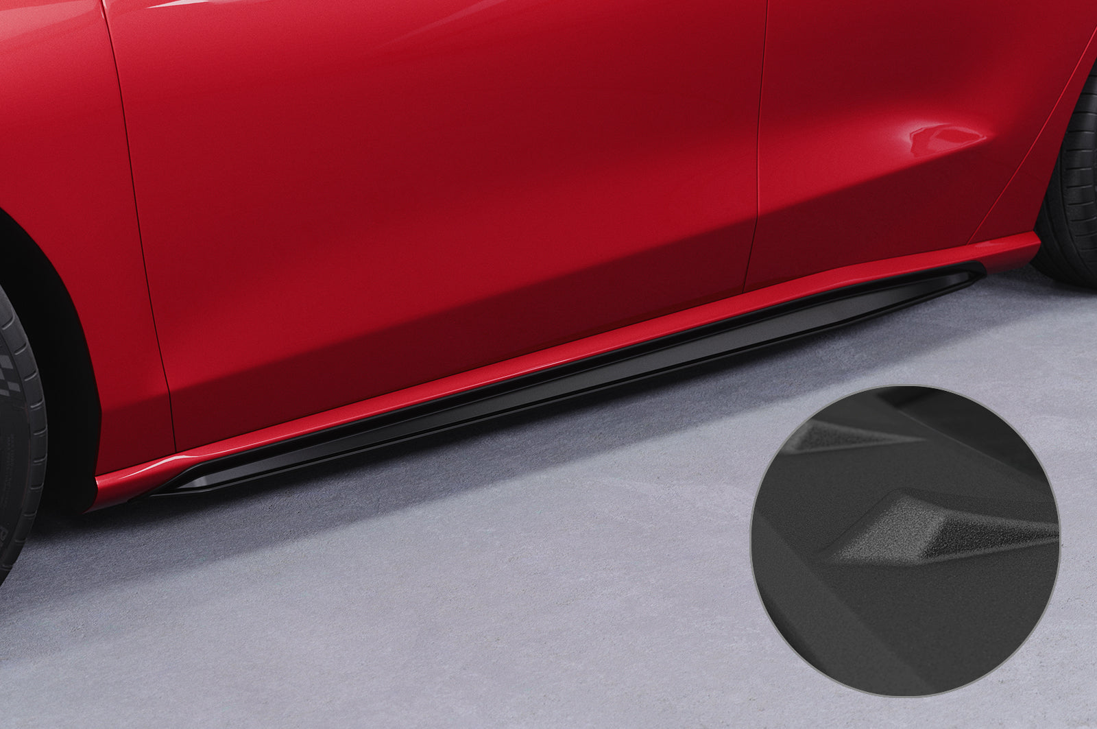 CSR Seitenschweller mit ABE für Ford Focus MK4 Turnier SS518-S Strukturiert schwarz matt (keine Lackierung erforderlich)