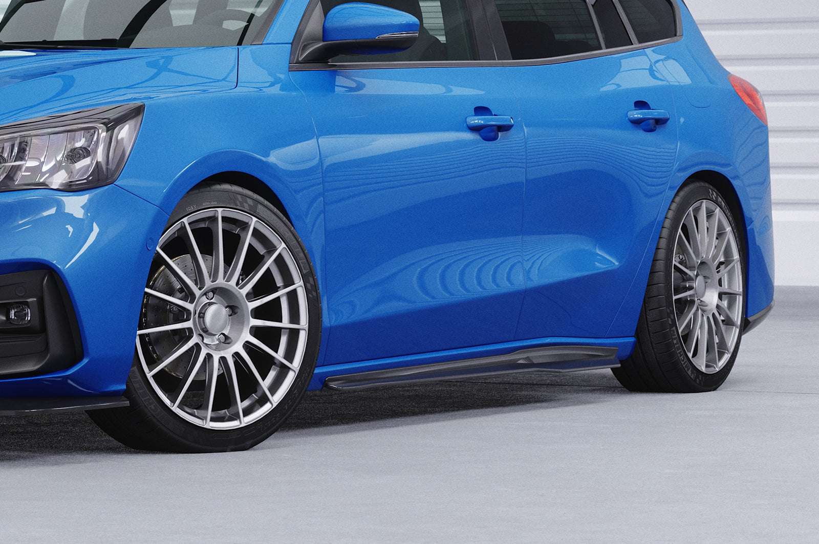 CSR Seitenschweller mit ABE für Ford Focus MK4 Turnier ST/ST-Line SS519-G Glossy schwarz Hochglanz (keine Lackierung erforderlich)