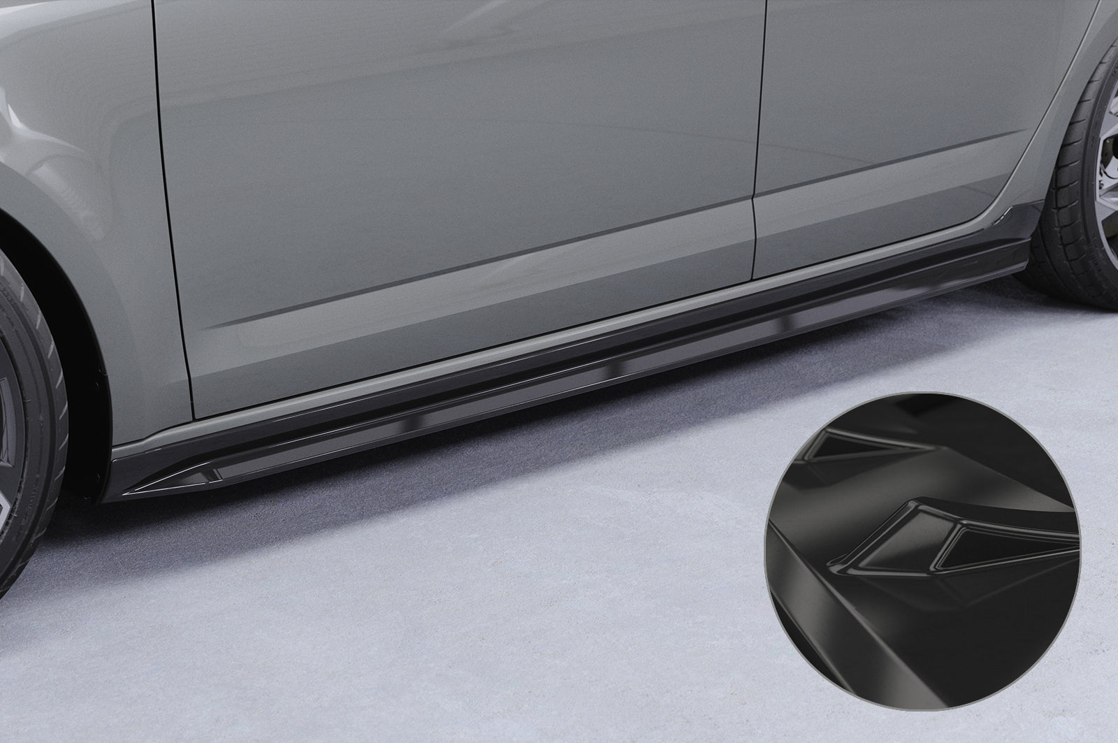CSR Seitenschweller mit ABE für Skoda Octavia 3 Typ 5E SS523-G Glossy schwarz Hochglanz (keine Lackierung erforderlich)