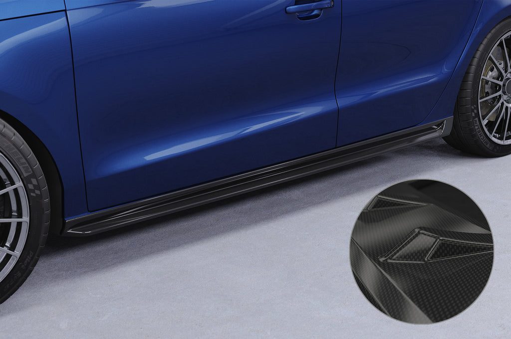 CSR Seitenschweller mit ABE für Audi A1 (8X) SS524-C Carbon Look Hochglanz (keine Lackierung erforderlich)