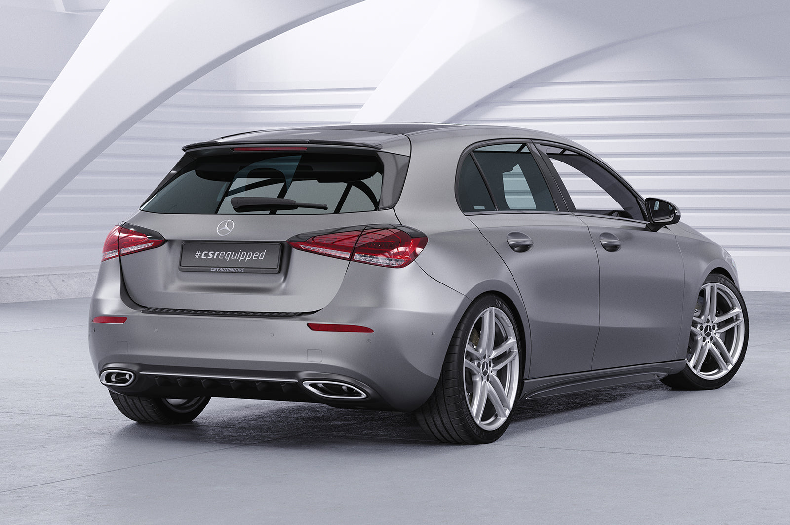 CSR Seitenschweller mit ABE für Mercedes-Benz A-Klasse (W177) SS527-S Strukturiert schwarz matt (keine Lackierung erforderlich)