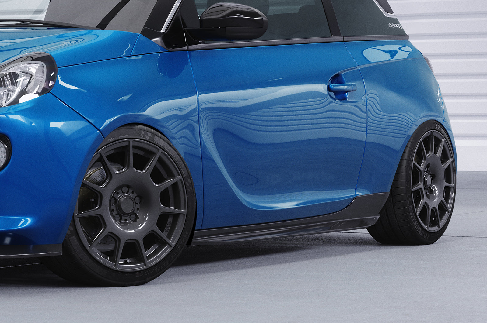 CSR Seitenschweller mit ABE für Opel Adam SS531-S Strukturiert schwarz matt (keine Lackierung erforderlich)