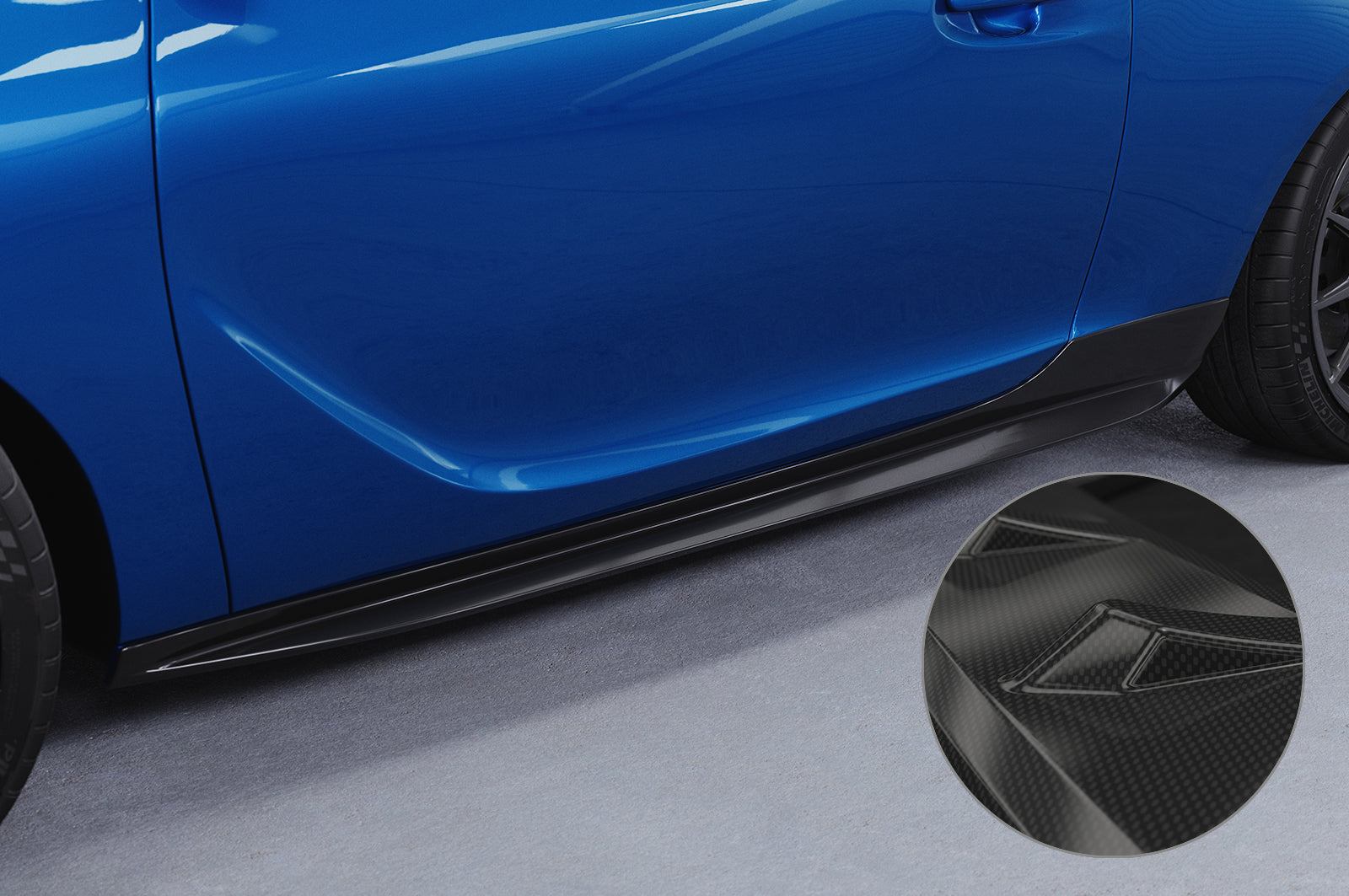 CSR Seitenschweller mit ABE für Opel Adam SS531-C Carbon Look Hochglanz (keine Lackierung erforderlich)