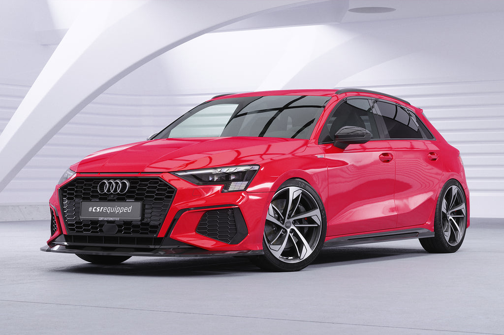 CSR Seitenschweller mit ABE für Audi A3 S-Line / S3 (8Y) SS532-C Carbon Look Hochglanz (keine Lackierung erforderlich)