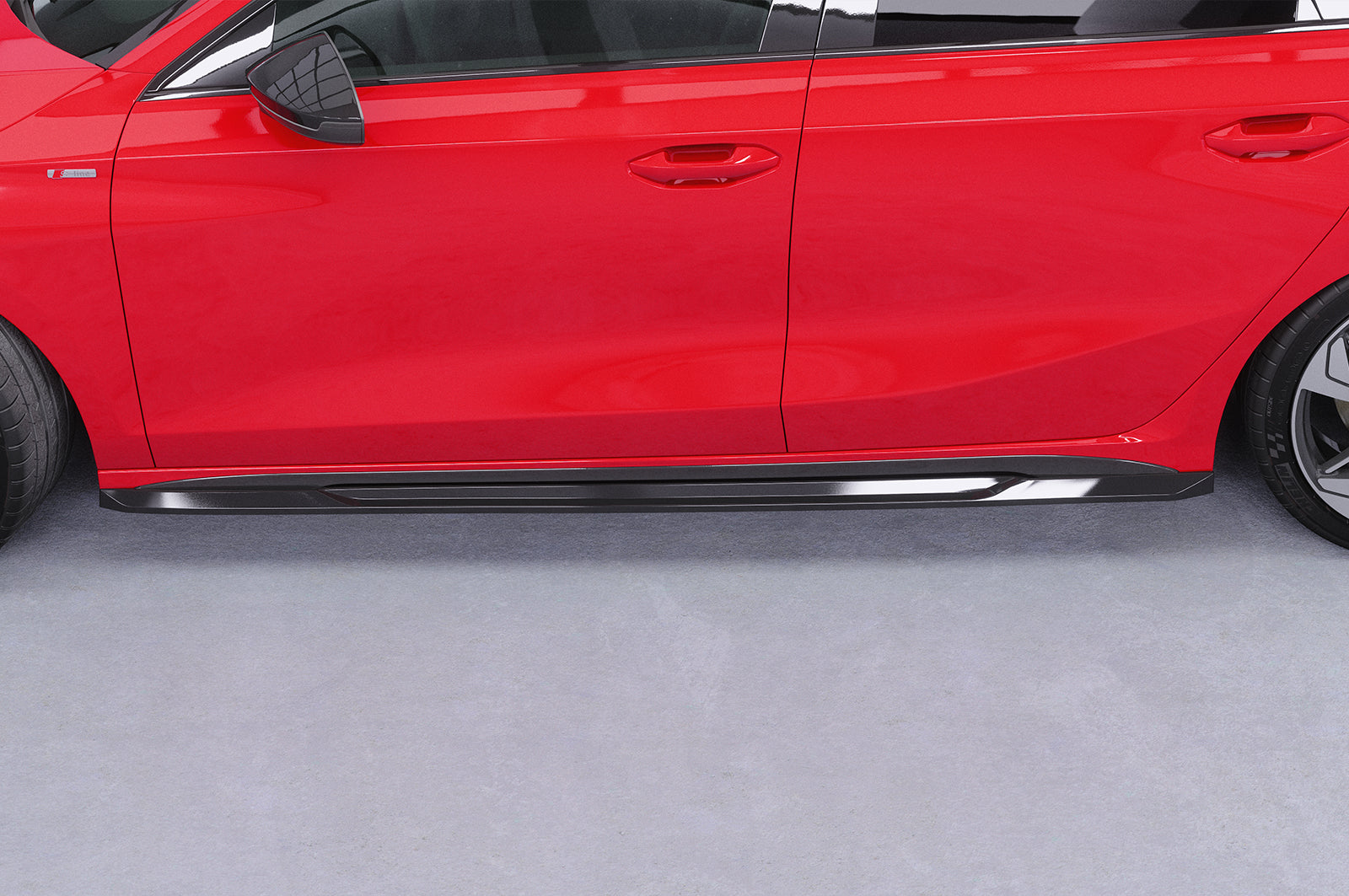CSR Seitenschweller mit ABE für Audi A3 S-Line / S3 (8Y) SS532-C Carbon Look Hochglanz (keine Lackierung erforderlich)