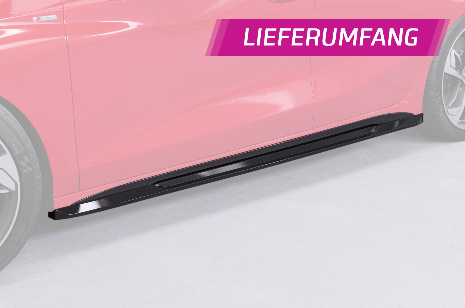 CSR Seitenschweller mit ABE für Audi A3 S-Line / S3 (8Y) SS532-C Carbon Look Hochglanz (keine Lackierung erforderlich)