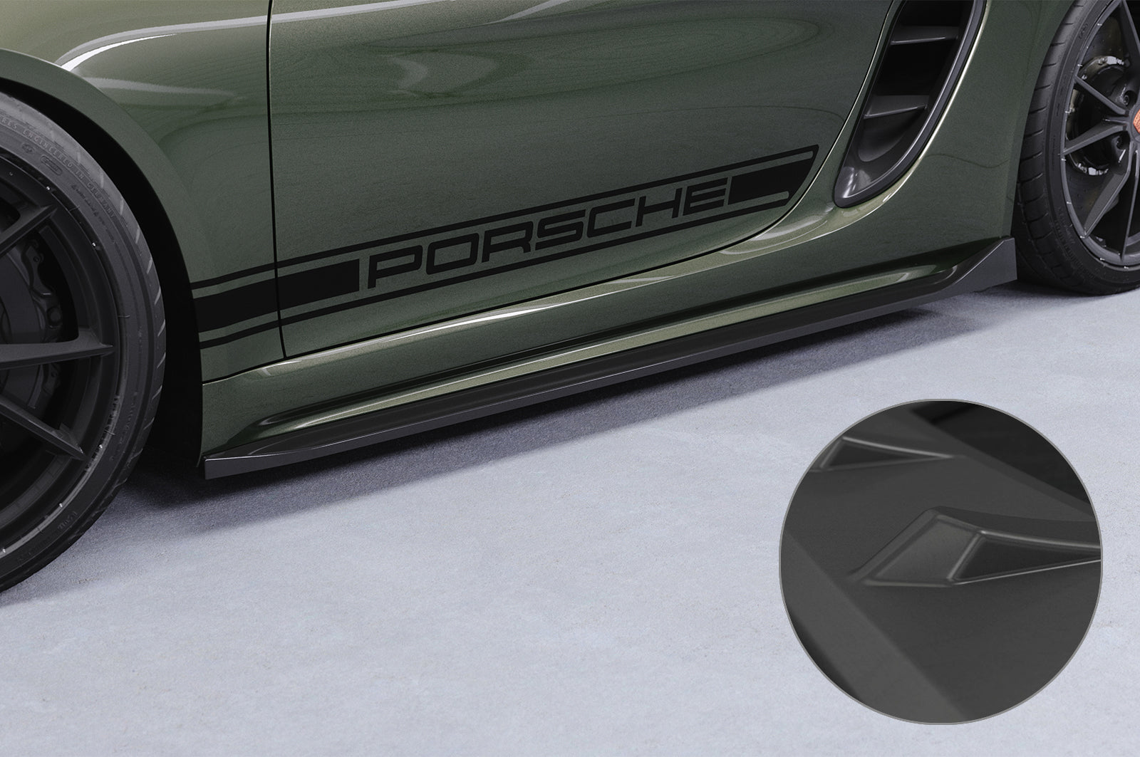 CSR Seitenschweller mit ABE für Porsche 718 Boxster / Cayman (Typ 982) SS533-L Unlackiert roh (Lackierung erforderlich)