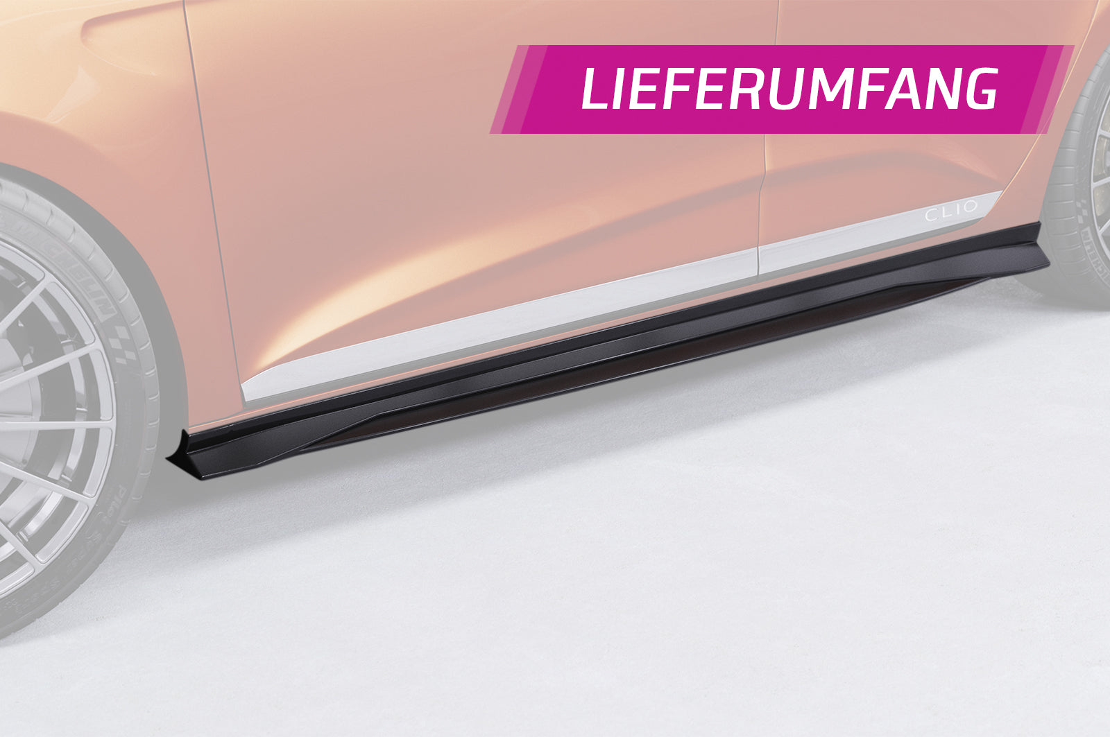 CSR Seitenschweller mit ABE für Renault Clio 5 SS536-S Strukturiert schwarz matt (keine Lackierung erforderlich)