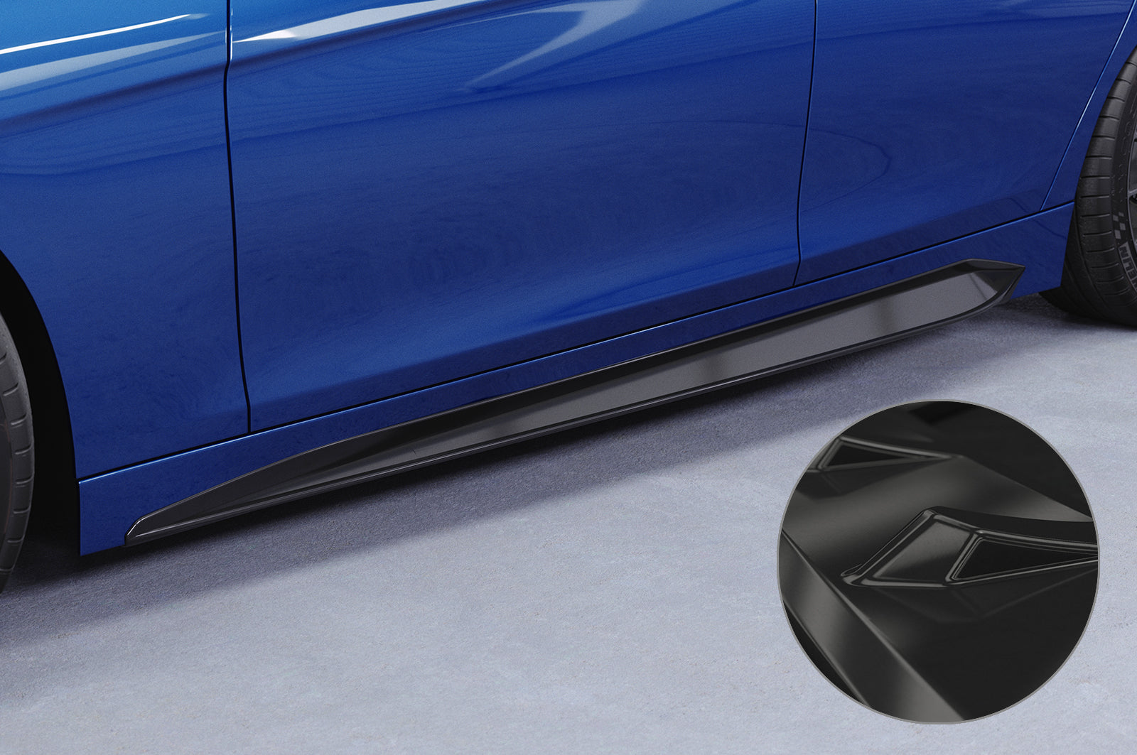 CSR Seitenschweller mit ABE für BMW 3er F30 / F31 SS537-G Glossy schwarz Hochglanz (keine Lackierung erforderlich)