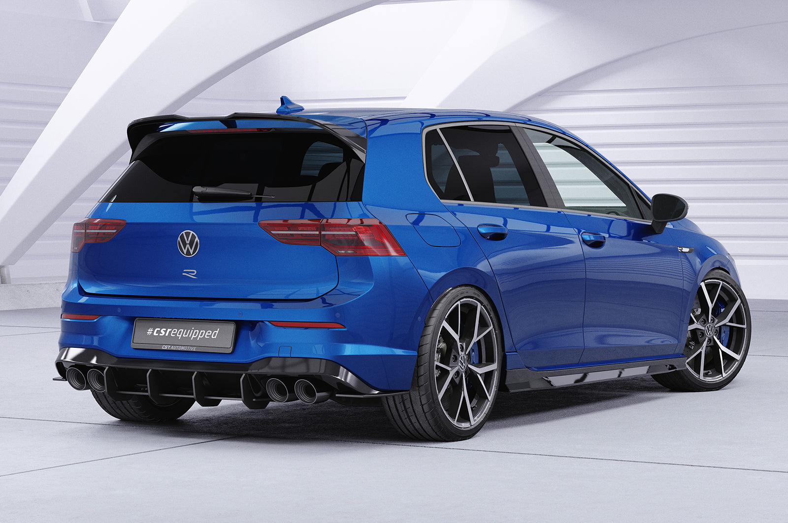 CSR Seitenschweller mit ABE für VW Golf 8 R SS538-C Carbon Look Hochglanz (keine Lackierung erforderlich)