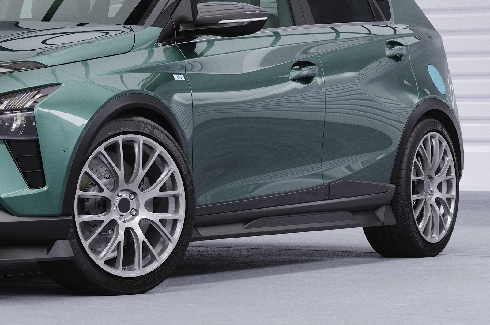 CSR Seitenschweller mit ABE für Hyundai Bayon SS540-C Carbon Look Hochglanz (keine Lackierung erforderlich)