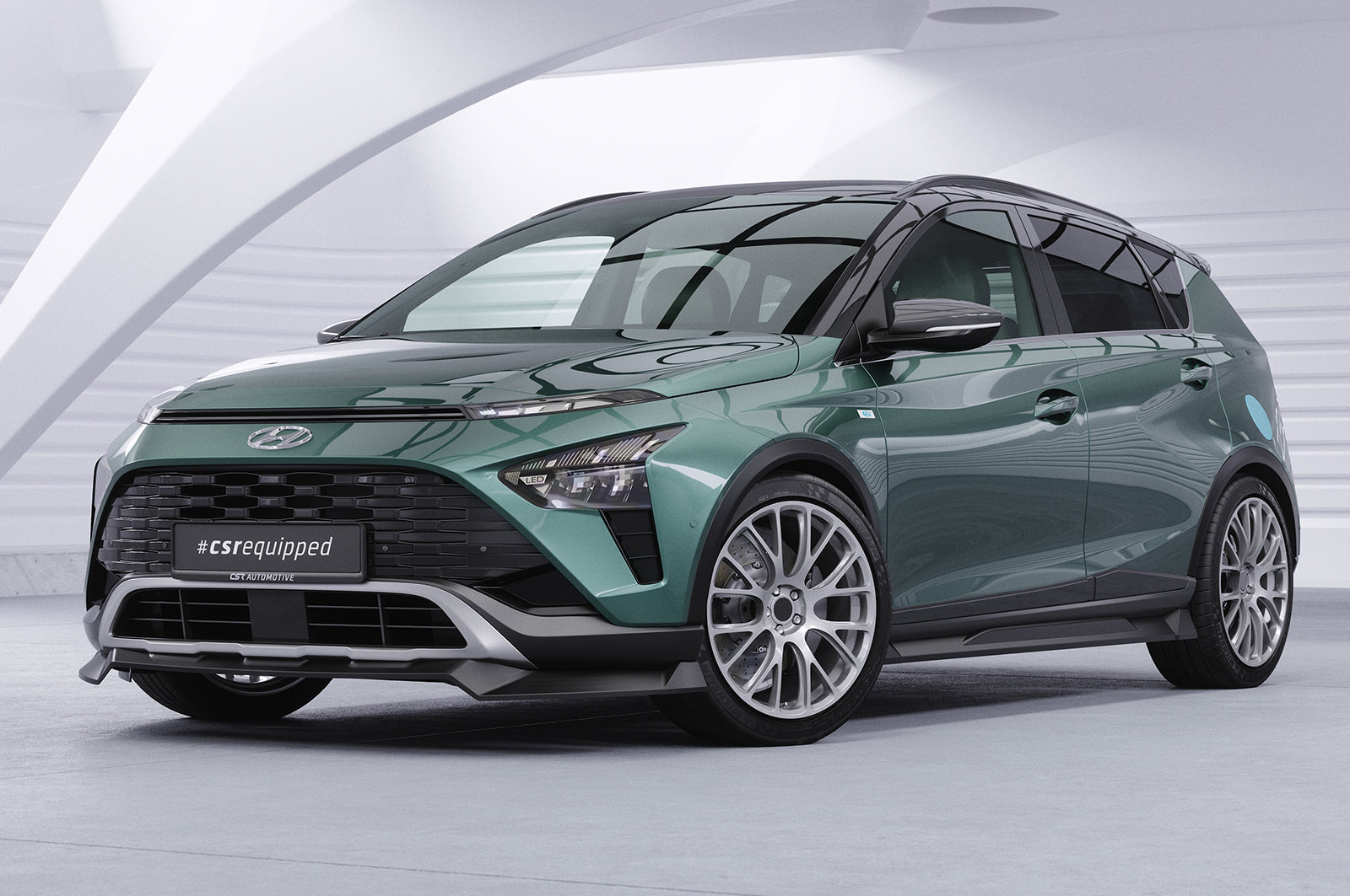 CSR Seitenschweller mit ABE für Hyundai Bayon SS540-C Carbon Look Hochglanz (keine Lackierung erforderlich)