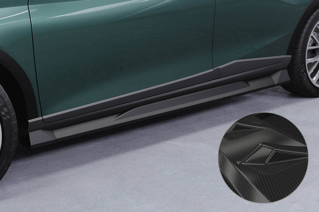 CSR Seitenschweller mit ABE für Hyundai Bayon SS540-C Carbon Look Hochglanz (keine Lackierung erforderlich)