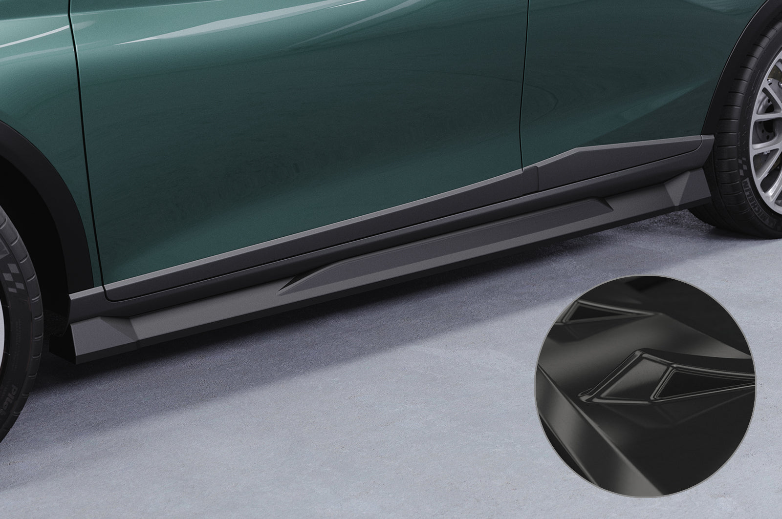 CSR Seitenschweller mit ABE für Hyundai Bayon SS540-G Glossy schwarz Hochglanz (keine Lackierung erforderlich)