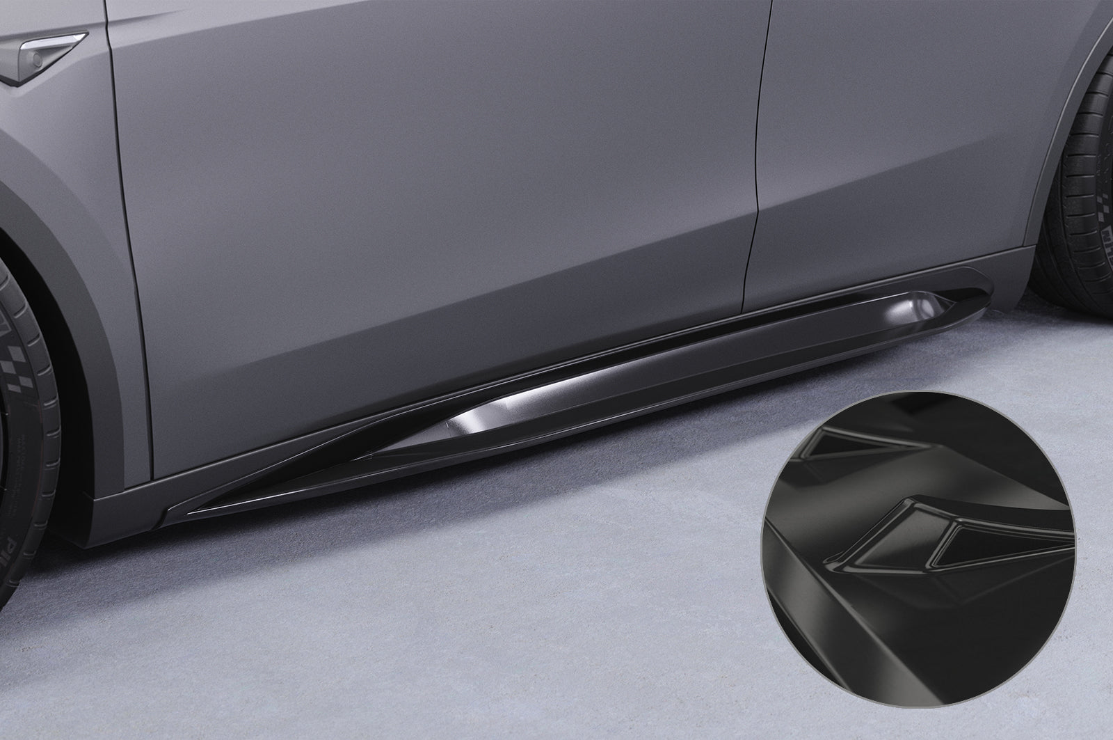 CSR Seitenschweller mit ABE für Tesla Model Y SS545-G Glossy schwarz Hochglanz (keine Lackierung erforderlich)