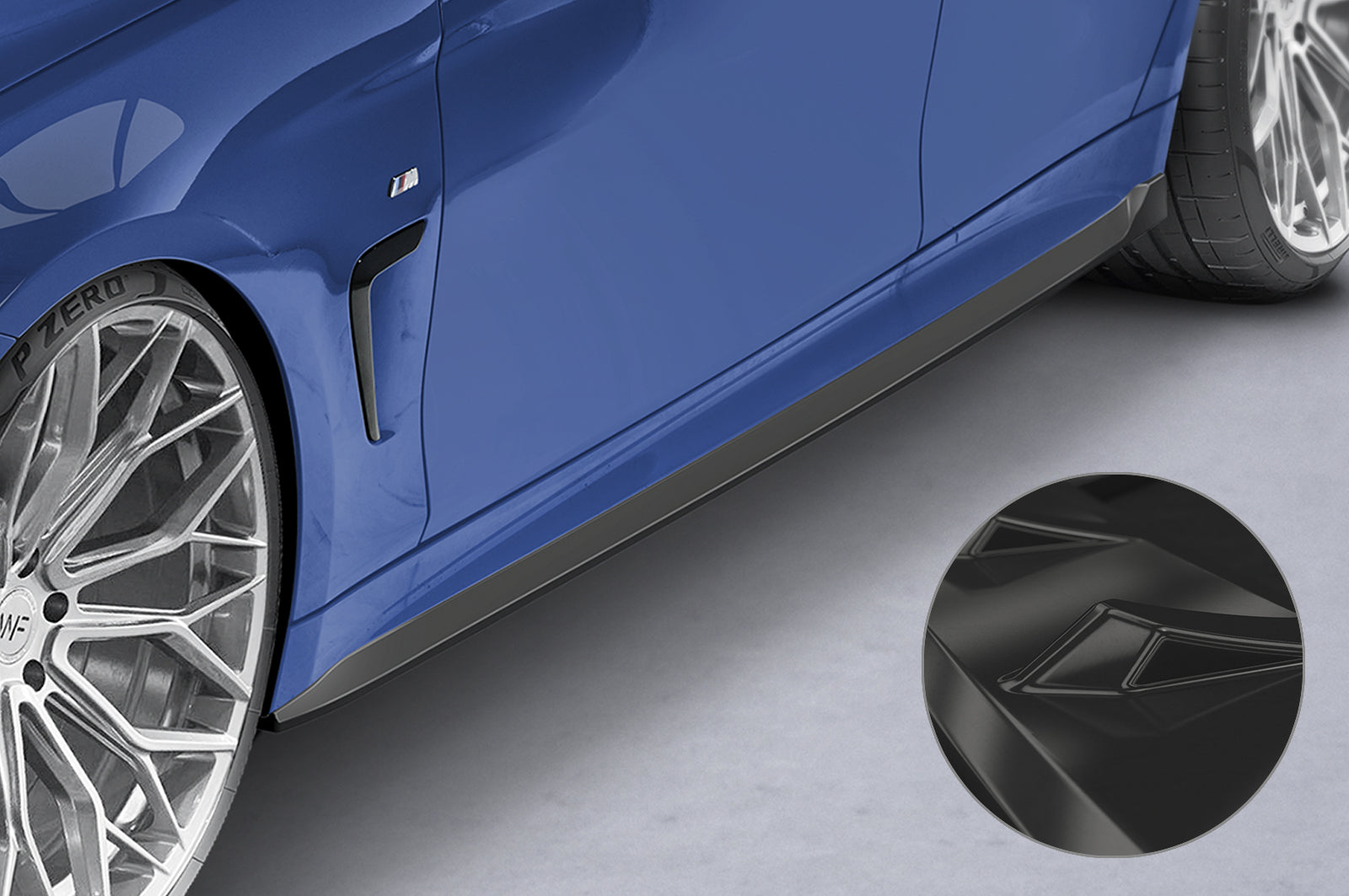 CSR Seitenschweller mit ABE für BMW 4er (F32, F33, F36) SS550-G Glossy schwarz Hochglanz (keine Lackierung erforderlich)