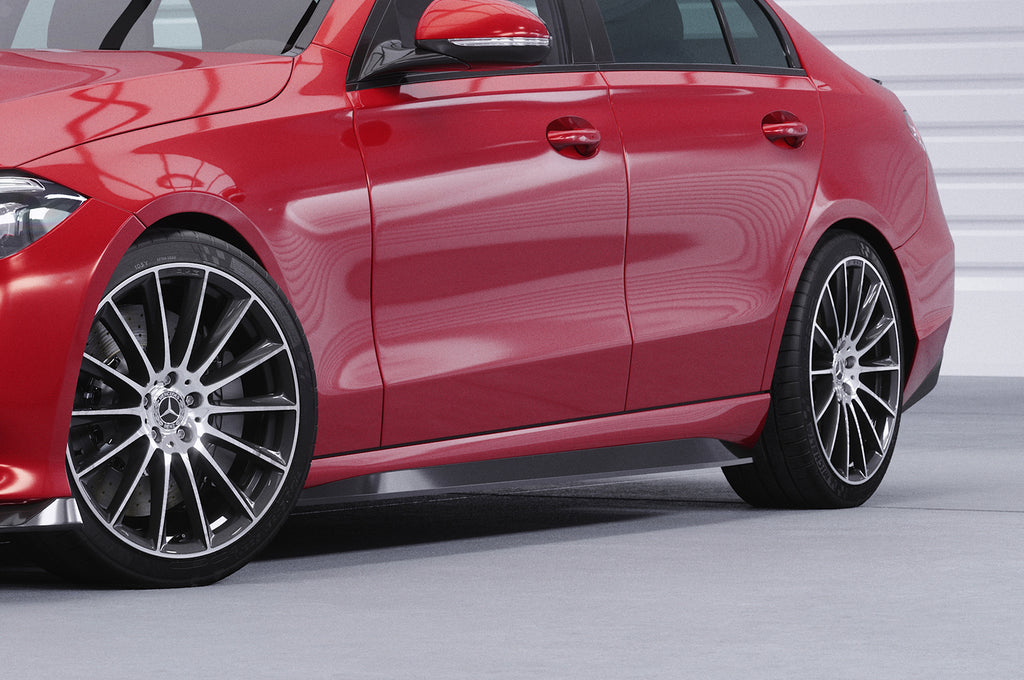 CSR Seitenschweller mit ABE für Mercedes Benz C-Klasse W206 / S206 SS552-C Carbon Look Hochglanz (keine Lackierung erforderlich)